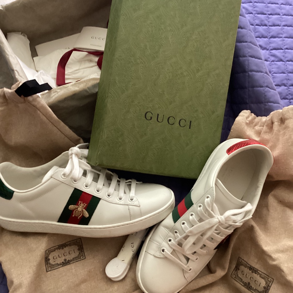 Gucci Women’s Ace Sneaker With Bee Size 39 Authentic
